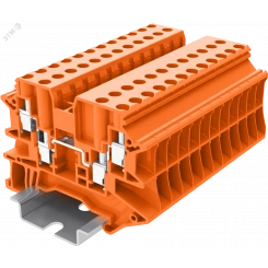 Клемма TU 2-2 винтовая, сечение 4 мм. кв., оранжевая