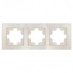 Рамка фактурная 3 поста универсальная UNIVersal Афина жемчуг (еврослот) Рамка фактурная 3 поста универсальная UNIVersal Афина жемчуг (еврослот)