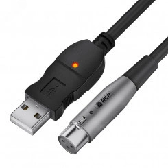 Микрофонный кабель USB на XLR, 3 м., черный