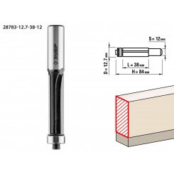 Фреза кромочная с нижним подшипником 12.7x38мм, хвостовик 12мм