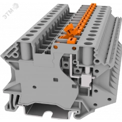 Клемма TU 1-1 с размыкателем, сечение 4 мм. кв., серая