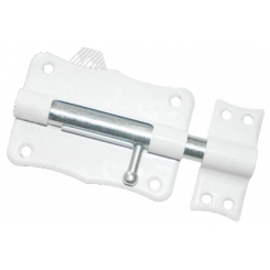 Шпингалет Кунгур ЗТ2-85 полимер.белый фигурный