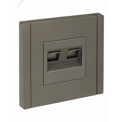 FORTE&PIANO Розетка двойная RJ11+RJ45 кат.5E FP535 сталь IEK FORTE&PIANO Розетка двойная RJ11+RJ45 кат.5E FP535 сталь IEK