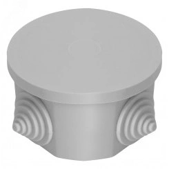 Коробка разветвительная 75*75*40мм, 4 ввода, IP44, светло-серая, EBX20-34-44 (GE41237)