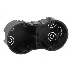 Коробка установочная КУТ 2-х местная 141х70х45мм для твердых стен саморез. IP20 (100/1800) Коробка установочная КУТ 2-х местная 141х70х45мм для твердых стен саморез. IP20 (100/1800)