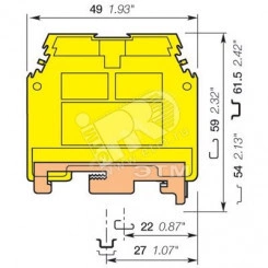 Клемма винтовая M35/16P Земля 35мм.кв