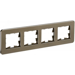 BRITE Рамка 4 поста РУ-4-1-Бр металл латунь RE IEK