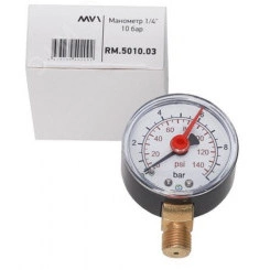манометр радиальный до 10бар, диаметр корпуса 50 мм, с нижним подключением g1/4 манометр радиальный до 10бар, диаметр корпуса 50 мм, с нижним подключением g1/4