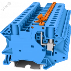 Клемма TU 1-1 с размыкателем, сечение 4 мм. кв., синяя