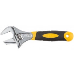 Ключ разводной ''Техно'' CrV, узкие + переставная губки, шкала, увеличен.захват, прорезин.ручка 200 мм ( 40 мм )