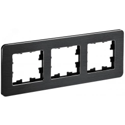 BRITE Рамка 3 поста РУ-3-1-Бр металл черный RE AL IEK