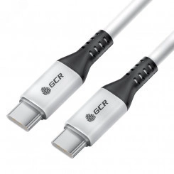 Кабель USB Type C на Type C, 1.5 м., AL белый-черный