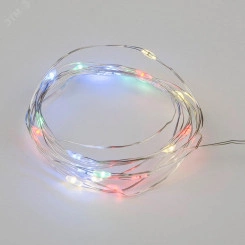 Гирлянда светодиодная Роса с пробкой на батарейках 3хLR44(в/к) 2м 20 светодиодов ULD-S0200-020/SСR/3LR MULTI IP20 WINESTOPPER Разноцветный свет Провод медный