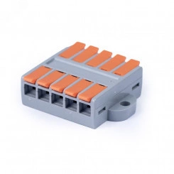 Клемма соединительная универсальная проходная 5 полюсов с рычагом 0.5-6.0 (1шт) Клемма соединительная универсальная проходная 5 полюсов с рычагом 0.5-6.0 (1шт)