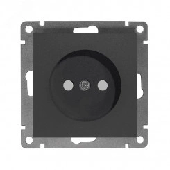 Розетка одноместная UNIVersal серия Афина б/з, з/ш, с/у, 16А, 220В, графит (еврослот), механизм Розетка одноместная UNIVersal серия Афина б/з, з/ш, с/у, 16А, 220В, графит (еврослот), механизм