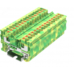 Клемма TP 2-2 земля, Push-in, сечение 4 мм. кв., желто-зеленая