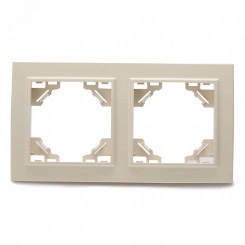Рамка двухместная горизонтальная, Эрна, слоновая кость Stekker
