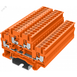Клемма TP 2-уровневая, сечение 4 мм. кв., оранжевая