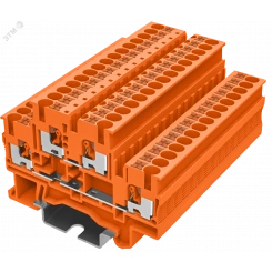Клемма TP 2-уровневая, сечение 4 мм. кв., оранжевая