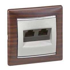 VALENA Розетка компьютерная RJ45 категория 5е UTP алюминий 2S