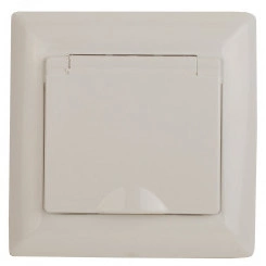 Розетка 2P+E Schuko с крышкой, 16А-250В, СУ, Solo, сл.кость, 4-203-02 Розетка 2P+E Schuko с крышкой, 16А-250В, СУ, Solo, сл.кость, 4-203-02