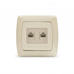 Маргарита розетка двухпортовая компьютерная RJ45, сл.кость (ivory) (еврослот) Маргарита розетка двухпортовая компьютерная RJ45, сл.кость (ivory) (еврослот)