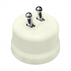 Выключатель Лизетта 2-кл., пластик, цвет Слоновая кость,  Серебро (тумблерный)