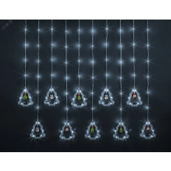 Гирлянда новогодняя светодиодная NGF-D034-02 бахрома елки и фигурки CW 3х0.6м IP20 Гирлянда новогодняя светодиодная NGF-D034-02 бахрома елки и фигурки CW 3х0.6м IP20