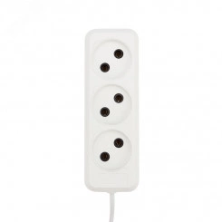 Удлинитель 3 гнезда, 10 м, 2х0.75 мм, б/з, белый