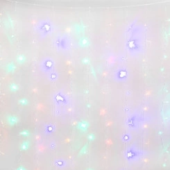 Занавес светодиодный 15х15м 100 светодиодов Разноцветный свет Провод прозрачный ULD-C1515-100/DTA MULTI IP20