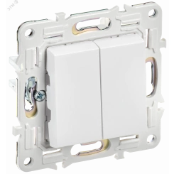 SKANDY Выключатель 2-клавишный проходной 10А SK-V05W арктический белый IEK SKANDY Выключатель 2-клавишный проходной 10А SK-V05W арктический белый IEK