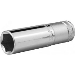 Торцовая головка ''INDUSTRIE QUALITAT'', удлиненная, Cr-V, FLANK, хромосатинированная, 1/2'', 16 мм