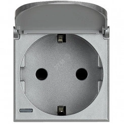 Axolute Розетка 2К+З с заземлением с крышкой 10/16А 250В боковые контакты Schuko автоматические клеммы алюминий немецкий стандарт