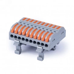 Клемма соединительная универсальная проходная 10 полюсов с рычагом на DIN-рейку 0.0 Клемма соединительная универсальная проходная 10 полюсов с рычагом на DIN-рейку 0.0