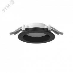 Светильник светодиодный DL-01 Pro 100 мм 8 Вт 4000 К CRI90 120х49 мм IP65/40 RAL9005 черный муар с рассеивателем опал аварийный автономный постоянного действия