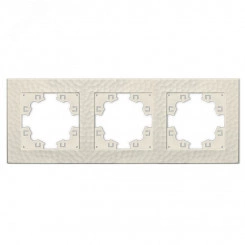 Рамка фактурная 3 поста универсальная UNIVersal Афина слоновая кость (ivory) (еврослот) Рамка фактурная 3 поста универсальная UNIVersal Афина слоновая кость (ivory) (еврослот)