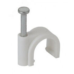 Скоба 22мм круглая пластиковая (50шт) (25/1400) Скоба 22мм круглая пластиковая (50шт) (25/1400)