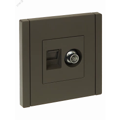 FORTE&PIANO Розетка двойная TV+RJ45 кат.5E FP336 серый IEK FORTE&PIANO Розетка двойная TV+RJ45 кат.5E FP336 серый IEK