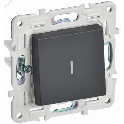 SKANDY Выключатель 1-клавишный проходной с индикацией 10А SK-V08T титан IEK SKANDY Выключатель 1-клавишный проходной с индикацией 10А SK-V08T титан IEK