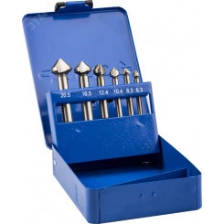 Набор зенкеров, 6 шт(М3-М10), Профессионал Набор зенкеров, 6 шт(М3-М10), Профессионал