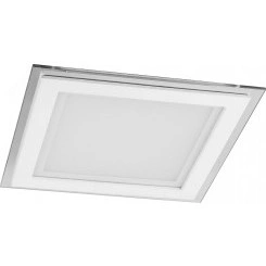 Светильник светодиодный ДВО-18w 4000K 1120Лм квадратный со стеклом белый