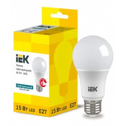 Лампа LED ALFA A60 груша 15Вт 230В 4000К E27 (6шт) IEK