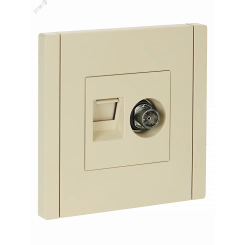 FORTE&PIANO Розетка двойная TV+RJ45 кат.5E FP436 ваниль IEK FORTE&PIANO Розетка двойная TV+RJ45 кат.5E FP436 ваниль IEK