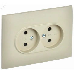 SKANDY Розетка 2-местная без заземления с защитными шторками 10А в сборе SK-R09B бежевый IEK SKANDY Розетка 2-местная без заземления с защитными шторками 10А в сборе SK-R09B бежевый IEK