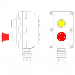 Пост управления взрывонепроницаемый из алюминия LCSD-02-B-MB-L1Y(220)x1-P6E(11)x1-PBMB-KA2MHK