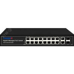 Коммутатор управляемый L2 20 портов RJ45/SFP 10 100 1000 Мб/с  PoE 300Вт