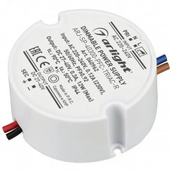 Блок питания ARJ-SP-40300-PFC-TRIAC-R (12W, 27-40V, 300mA) (IP44 Пластик, 5 лет)
