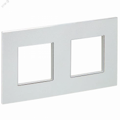 SKANDY Рамка 2-местная SK-F32S металл серебряный IEK