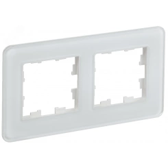 BRITE Рамка 2 поста РУ-2-2-Бр стекло белый RE IEK