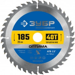 Диск пильный по дереву Оптима 185 x 20мм 40Т Диск пильный по дереву Оптима 185 x 20мм 40Т